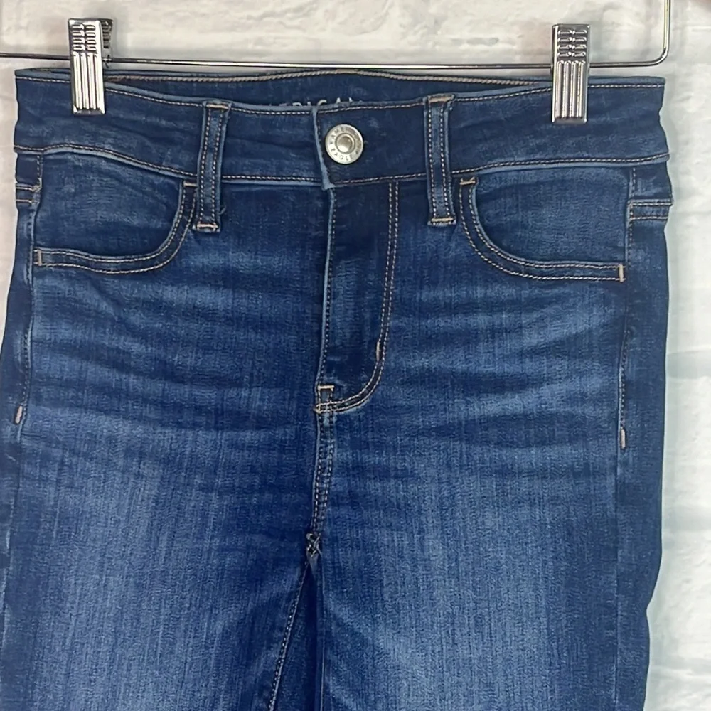 American Eagle High Rise Denim Jegging Next Level Stretch 0 Short Dark Skinny